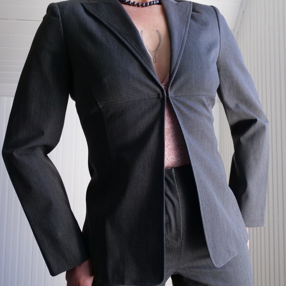Y2K the Limited grey stretchy office siren pantsuit